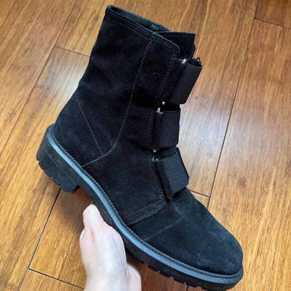 Aquatalia Liv waterproof black suede ankle boots, size 7.5 - Picture 5 of 14